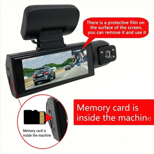 1080P Dual - Front and Interior 2 Channel Plug-N-Play Memory Card Included Dashcam